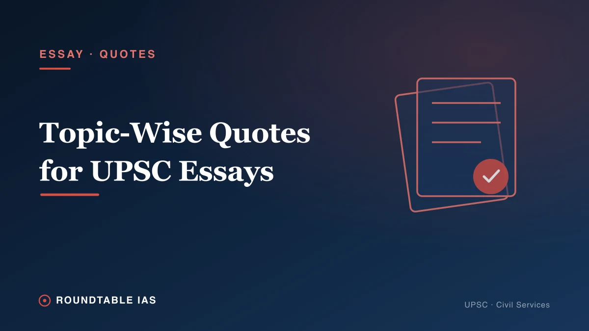 UPSC Essay Quotes PDF: Topic-Wise Quotes for Mains Preparation